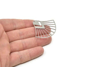 Steel Shell Charm, Stainless Steel Shell Shaped Charms With 1 Hole, Charm Pendants (37x41.5x0.80mm) SMP1846