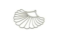 Steel Flower Charm, Stainless Steel Flower Charms With 1 Loop, Charm Pendants, Findings (40x46x0.80mm) SMP1849