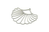 Steel Flower Charm, Stainless Steel Flower Charms With 1 Loop, Charm Pendants, Findings (40x46x0.80mm) SMP1849