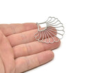 Steel Flower Charm, Stainless Steel Flower Charms With 1 Loop, Charm Pendants, Findings (40x46x0.80mm) SMP1849