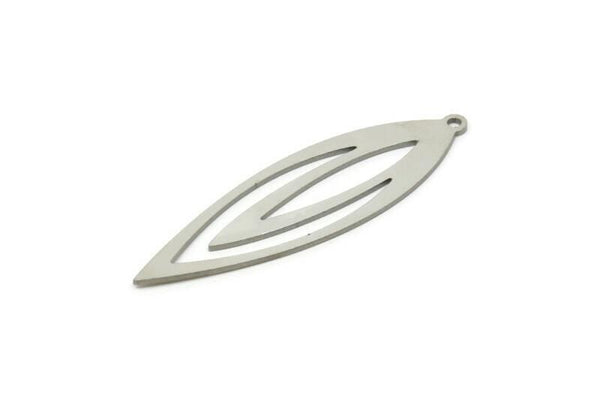 Steel Geometric Charm, Stainless Steel Marquise Charms With 1 Loop, Charm Earrings (45x13x0.80mm) SMP1816