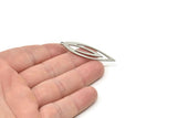 Steel Geometric Charm, Stainless Steel Marquise Charms With 1 Loop, Charm Earrings (45x13x0.80mm) SMP1816