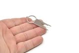 Steel Fringed Charm, Stainless Steel Fringe Shaped Charms With 1 Loop, Findings (49x20.5x0.80mm) SMP1839