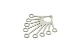 Steel Fringed Charm, Stainless Steel Fringed Charms With 1 Hole, Findings (40x36x0.80mm) SMP1871