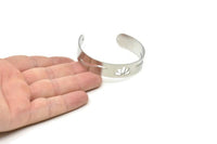 Adjustable Bangle Bracelet, Stainless Steel Flat Bracelet With 2 Holes, Steel Bracelet, Steel Bracelet Bangle (145x13x0.80mm) SMP1789