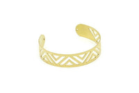 Adjustable Bangle Bracelet, Raw Brass Flat Bracelet With 2 Holes, Raw Brass Bracelet, Brass Bracelet Bangle (145x13x0.80mm) SMP1788