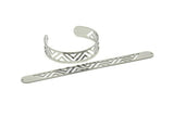 Adjustable Bangle Bracelet, Stainless Steel Flat Bracelet With 2 Holes, Steel Bracelet, Steel Bracelet Bangle (145x13x0.80mm) SMP1788