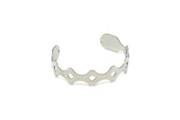 Adjustable Bangle Bracelet, Stainless Steel Flat Bracelet With 2 Holes, Steel Bracelet, Steel Bracelet Bangle (145x13x0.80mm) SMP1784