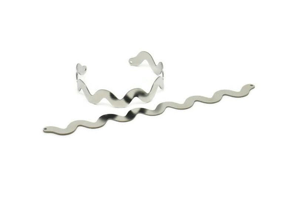 Adjustable Bangle Bracelet, Stainless Steel Flat Bracelet With 2 Holes, Steel Bracelet, Steel Bracelet Bangle (145x13x0.80mm) SMP1790