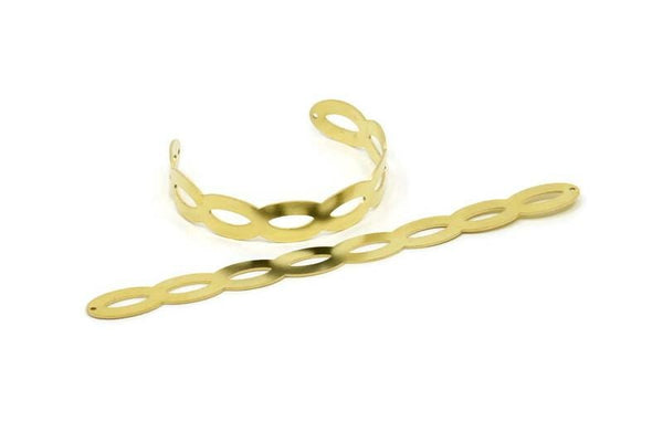 Adjustable Bangle Bracelet, Raw Brass Flat Bracelet With 2 Holes, Raw Brass Bracelet, Brass Bracelet Bangle (145x13x0.80mm) SMP1786