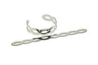 Adjustable Bangle Bracelet, Stainless Steel Flat Bracelet With 2 Holes, Steel Bracelet, Steel Bracelet Bangle (145x13x0.80mm) SMP1786