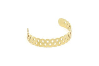Adjustable Bangle Bracelet, Raw Brass Flat Bracelet With 2 Holes, Raw Brass Bracelet, Brass Bracelet Bangle (145x13x0.80mm) SMP1782
