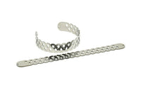 Adjustable Bangle Bracelet, Stainless Steel Flat Bracelet With 2 Holes, Steel Bracelet, Steel Bracelet Bangle (145x13x0.80mm) SMP1782