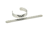 Adjustable Bangle Bracelet, Stainless Steel Flat Bracelet With 2 Holes, Steel Bracelet, Steel Bracelet Bangle (145x13x0.80mm) SMP1782