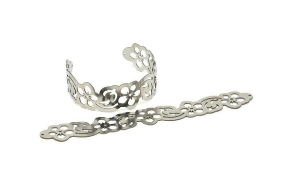 Adjustable Bangle Bracelet, Stainless Steel Flat Bracelet With 2 Holes, Steel Bracelet, Steel Bracelet Bangle (145x21x0.80mm) SMP1781