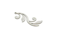 Steel Leaf Charm, Stainless Steel Branch Charms With 1 Loop, Charm Pendants (30x11x0.80mm) SMP1865
