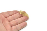 Brass Leaf Charm, Raw Brass Branch Charms With 1 Loop, Charm Pendants (41x17x0.80mm) SMP1832