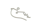 Steel Face Charm, Stainless Steel Face Pendants With 1 Loop, Face Earrings (42x24x0.80mm) SMP1869