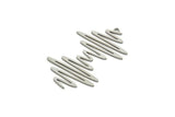 Steel Rhythm Charm, Stainless Steel Rhythm Shaped Charms With 1 Loop, Findings (40x25x0.80mm) SMP1835