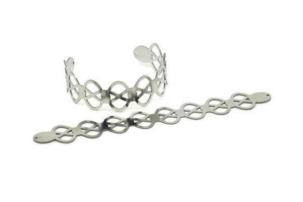 Adjustable Bangle Bracelet, Stainless Steel Flat Bracelet With 2 Holes, Steel Bracelet, Steel Bracelet Bangle (145x20x0.80mm) SMP1791