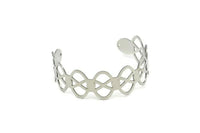 Adjustable Bangle Bracelet, Stainless Steel Flat Bracelet With 2 Holes, Steel Bracelet, Steel Bracelet Bangle (145x20x0.80mm) SMP1791