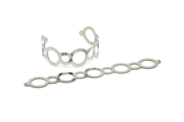 Adjustable Bangle Bracelet, Stainless Steel Flat Bracelet With 2 Holes, Steel Bracelet, Steel Bracelet Bangle (145x21x0.80mm) SMP1798