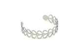 Adjustable Bangle Bracelet, Stainless Steel Flat Bracelet With 2 Holes, Steel Bracelet, Steel Bracelet Bangle (145x15x0.80mm) SMP1796