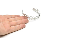 Adjustable Bangle Bracelet, Stainless Steel Flat Bracelet With 2 Holes, Steel Bracelet, Steel Bracelet Bangle (145x15x0.80mm) SMP1796