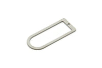 D Shape Rings, Stainless Steel D Shape Connectors With 1 Hole, Rings, Geometric Charms (30x13x0.80mm) A5499