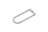 D Shape Rings, Stainless Steel D Shape Connectors With 1 Hole, Rings, Geometric Charms (30x13x0.80mm) A5499