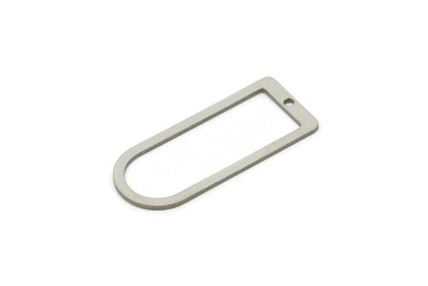 D Shape Rings, Stainless Steel D Shape Connectors With 1 Hole, Rings, Geometric Charms (30x13x0.80mm) A5499