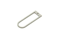 D Shape Rings, Stainless Steel D Shape Connectors With 1 Hole, Rings, Geometric Charms (26x9x0.80mm) A5534