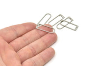 D Shape Rings, Stainless Steel D Shape Connectors With 1 Hole, Rings, Geometric Charms (26x9x0.80mm) A5534