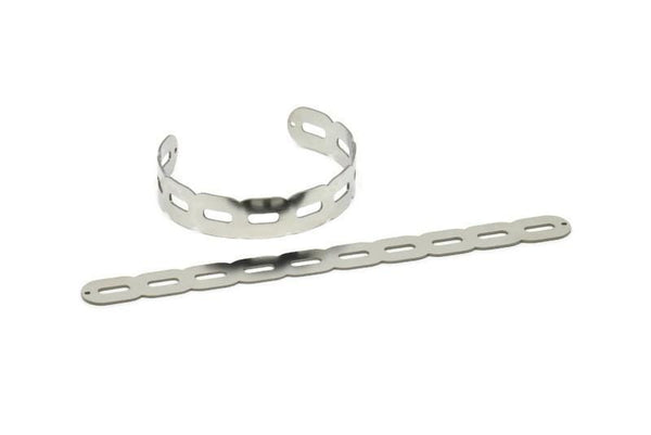 Adjustable Bangle Bracelet, Stainless Steel Flat Bracelet With 2 Holes, Steel Bracelet, Steel Bracelet Bangle (145x13x0.80mm) SMP1805