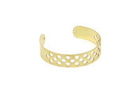 Adjustable Bangle Bracelet, Raw Brass Flat Bracelet With 2 Holes, Raw Brass Bracelet, Brass Bracelet Bangle (145x13x0.80mm) SMP1801