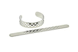 Adjustable Bangle Bracelet, Stainless Steel Flat Bracelet With 2 Holes, Steel Bracelet, Steel Bracelet Bangle (145x13x0.80mm) SMP1801