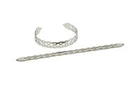 Adjustable Bangle Bracelet, Stainless Steel Flat Bracelet With 2 Holes, Steel Bracelet, Steel Bracelet Bangle (145x9x0.80mm) SMP1813