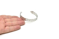 Adjustable Bangle Bracelet, Stainless Steel Flat Bracelet With 2 Holes, Steel Bracelet, Steel Bracelet Bangle (145x9x0.80mm) SMP1813