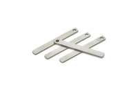 Steel Bar Charm, Stainless Steel Stick Pendants, Necklace Bars With 1 Hole (28x3x0.80mm) A5788