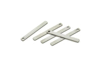 Steel Bar Charm, Stainless Steel Stick Pendants, Necklace Bars With 1 Hole (28x3x0.80mm) A5788