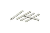 Steel Bar Charm, Stainless Steel Stick Pendants, Necklace Bars With 1 Hole (28x3x0.80mm) A5788