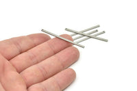 Çelik Çubuk Charm, Paslanmaz Çelik Çubuk Kolye Uçları, 1 Delikli Kolye Çubukları (45x2x0,80 mm) A5849
