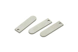 Steel Geometric Charm, Stainless Steel D Shape Blanks With 1 Hole (19x5x0.80mm) A5820