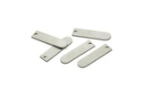 Steel Geometric Charm, Stainless Steel D Shape Blanks With 1 Hole (19x5x0.80mm) A5820