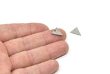 Steel Triangle Charm, Stainless Steel Tiny Triangle Charms With 1 Hole, Findings (12x10x0.80mm) SMP1841