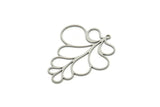 Steel Leaf Charm, Stainless Steel Leaf Charms With 1 Loop, Leaf Earrings (40x33x0.80mm) SMP1852