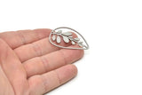 Steel Leaf Charm, Stainless Steel Leaf Charms With 1 Hole, Leaf Earrings (40x27x0.80mm) SMP1820