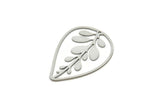 Steel Leaf Charm, Stainless Steel Leaf Charms With 1 Hole, Leaf Earrings (40x27x0.80mm) SMP1820