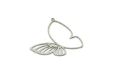 Steel Butterfly Charm, Stainless Steel Butterfly Charms With 1 Loop, Earring Findings (36x38x0.80mm) SMP1831