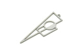 Steel Triangle Charm, Stainless Steel Triangle Charms With 1 Loop, Geometric Charms (42x14x0.80mm) SMP1861
